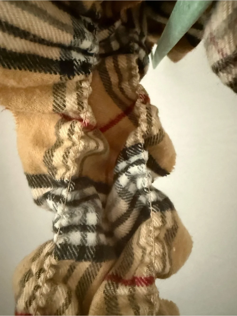 Bundle 3 for 50% off Familiar Tan Plaid Shirred Scarf with Fringe